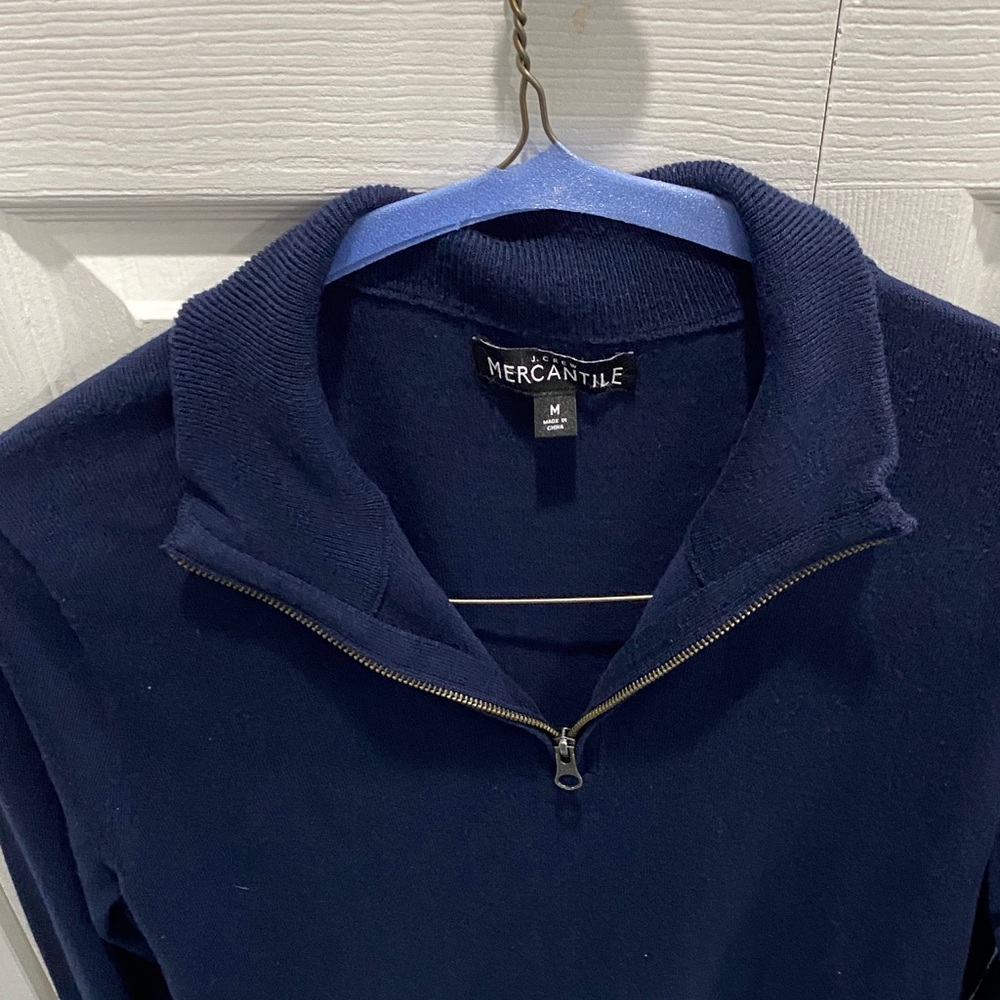 J. Crew Mercantile Navy Zip-Up Sweater